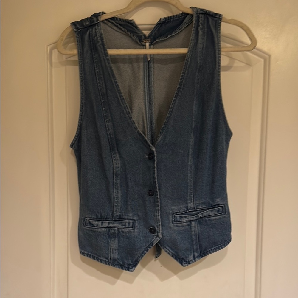 YFB Denim Button-Up Vest
